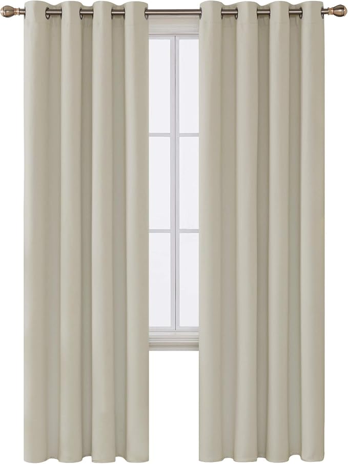 Deconovo Blackout Curtains for Bedroom and Living Room 96 Inches Long | Black - Image 2