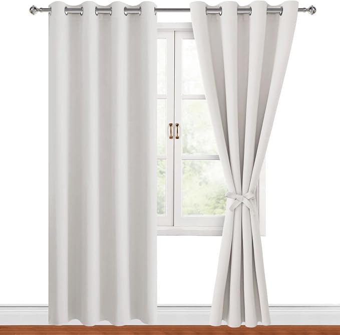 Blackout Curtains for Bedroom, 52 x 96 Inches Long, 2 Panels | Thermal by Hiasan