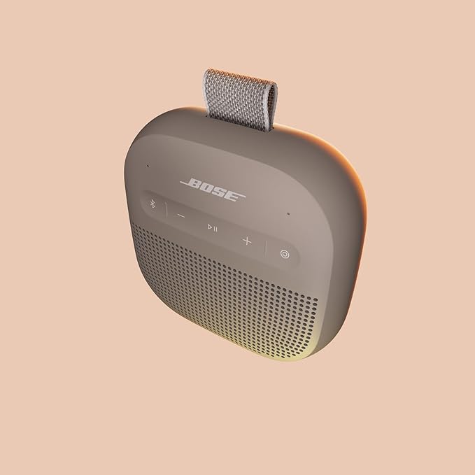 Bose New SoundLink Micro Portable Bluetooth Speaker (2nd Gen), Wireless Outdoor Speaker, Up to 12 Hours Battery Life, Waterproof and Dustproof, Sandstone