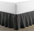 SKY BEDDINGS - Full Size Ruffled Bed Skirt with Split Corners - 18 Inch Drop Dust Ruffle Bed Skirt with Platform Three Sided Coverage - 100% Microfiber, Dark Grey
