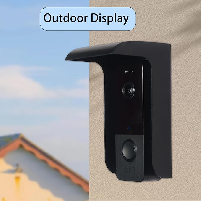 Doorbell Rain Cover,Black Metal Ring Doorbell Protector,Small Video Doorbell Shield,Outdoor Access Control Keypad Cover for Most Camera Doorbells