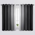 SimpleHome Ombre Black to Grey White Curtains by SimpleHome