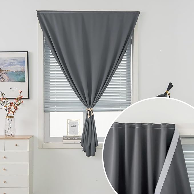 Magic Tape Blackout Curtains for Bedroom No Drillng Self Adhesive Curtains No - Image 6