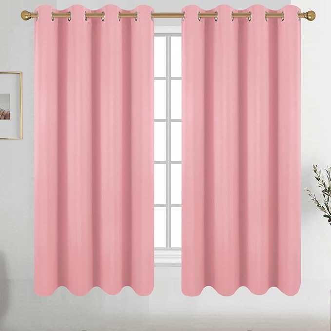 Diraysid Pink Grommet Blackout Curtains by Diraysid%2C+refresh+your+life