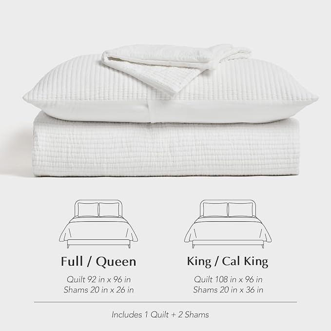 EVERGRACEHOME Cotton Gauze Matelassé Coverlet, Queen Size, Ivory White | Ultra - Image 9