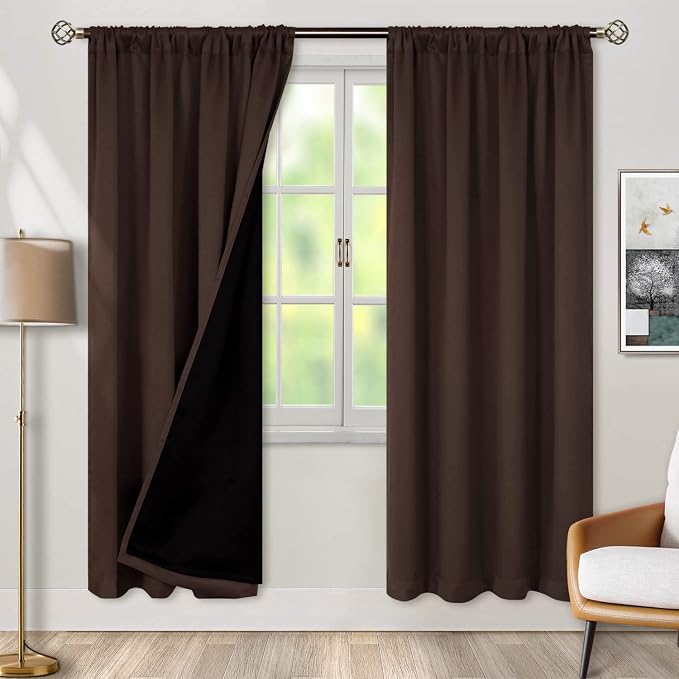 BGment Brown Blackout Curtains for Bedroom 84 Inch Length 2 Panels | Thermal by BGment