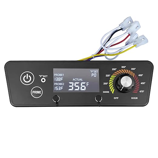 Upgraded Control Board for Pit Boss Wood Pellet Grills, Pit Boss Control Panel Thermometer Controller Replacement Compatible with Pit Boss P7-340/700/1000/540/440FB1 Matte Black with LCD Display