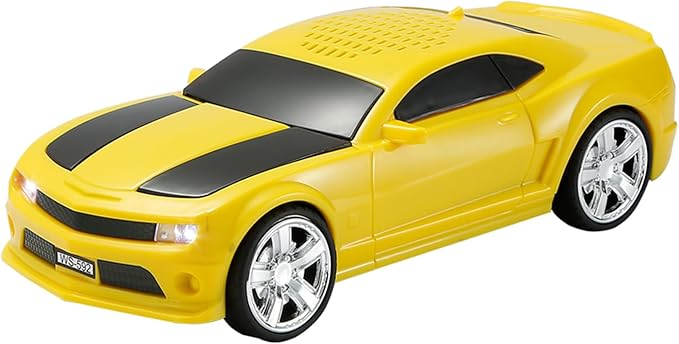 WSTER Classic Sports Car Model Bluetooth Speaker, Portable Wireless Outdoor Speaker with HD Sound, TWS Pairing, Truck Bluetooth Speaker, Parties & Home Audio (Yellow)