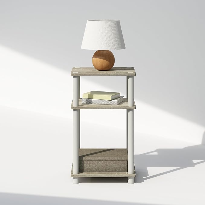 Furinno Just 3-Tier Turn-N-Tube Open Storage Nightstand, Plastic Poles - Image 4