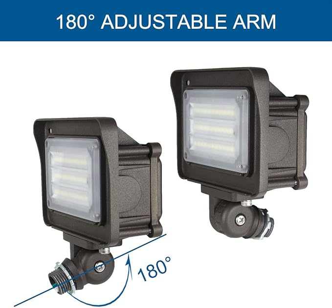 DAKASON 30W LED Flood Light Outdoor, Dusk-to-Dawn Photocell 180° Adjustable Knuckle, 3600LM 5000K Replaces 100W HPS/MH, IP65 Waterproof Outdoor Security Lighting Fixture, ETL Listed, 4 Pack