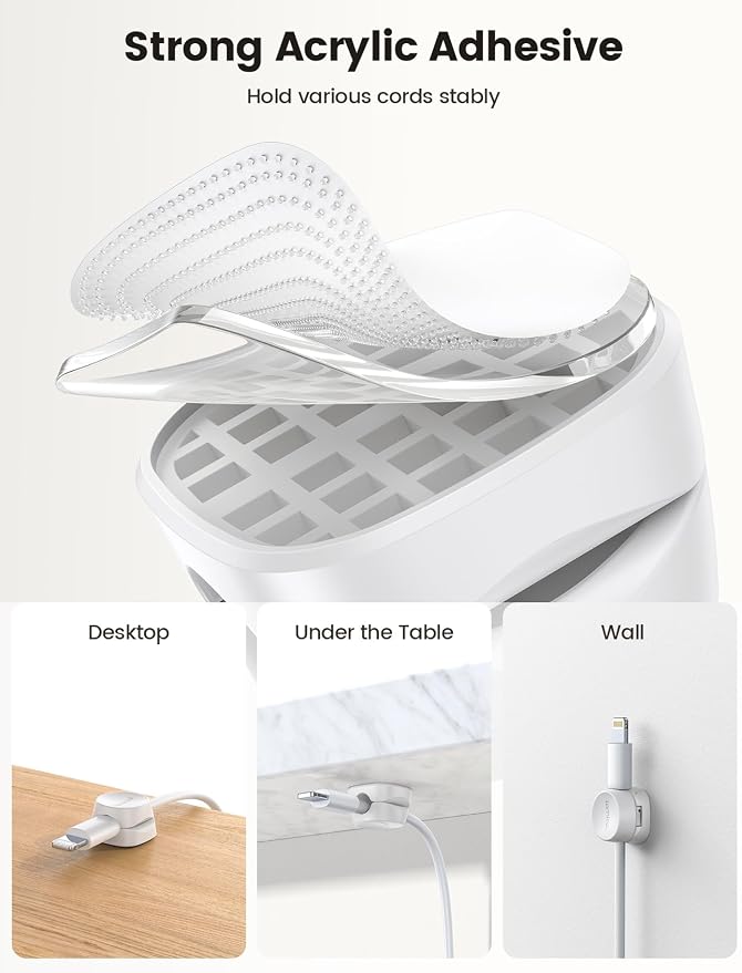 Lamicall 8 Pack Cord Organizer, Cable Management Clips | Spring-Powered Cord - Image 4