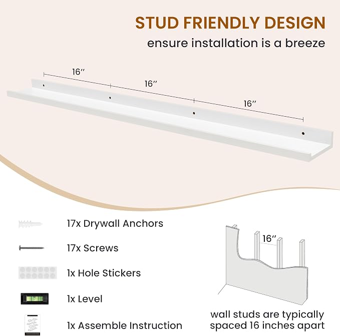 Picture Ledge Shelf, Floating Shelves - Image 5