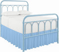 Cottingon Bed Skirt Queen 24" Drop with Split Corners, 100% Microfiber Soft and Stylish, Dust Ruffle with Platform, Light Blue