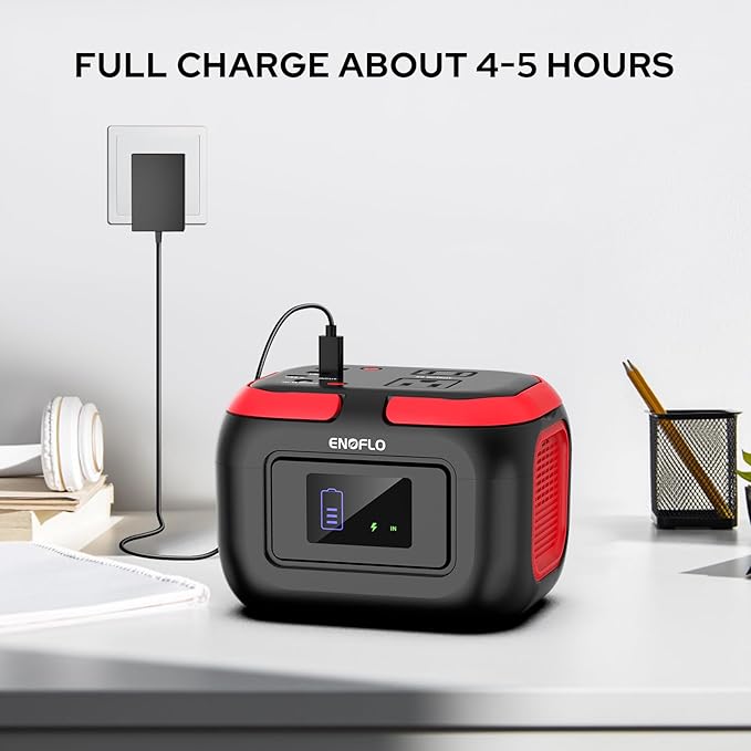 ENOFLO Portable Power Station, 97.68Wh Solar Generator, Lithium Battery Power with 110V AC 120W Peak Socket/DC/USB QC3.0/LED Light for Outdoor Camping Trip Home Backup Emergency