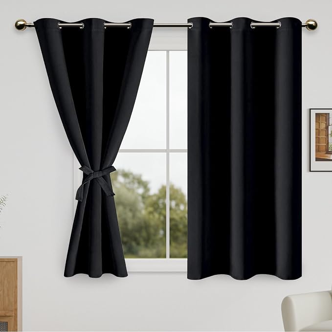 DWCN Black Blackout Curtains for Bedroom by DWCN