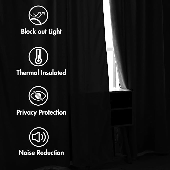 MIULEE Greyish White Velvet Blackout Curtains 52x90 inches 2 Panels | Luxury - Image 5