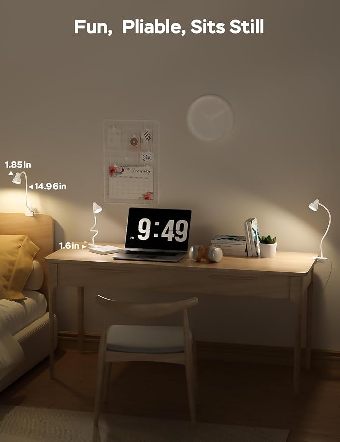 Clip on Lamp USB Reading Light, 3 Color Modes, 360° Flexible Desk Lamp - Image 7