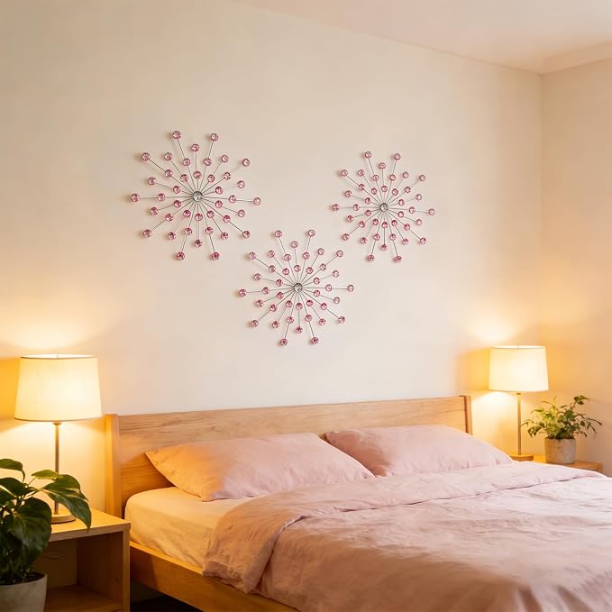 ZEXUIRU 3 Set Silver Starburst Wall Art - Image 2