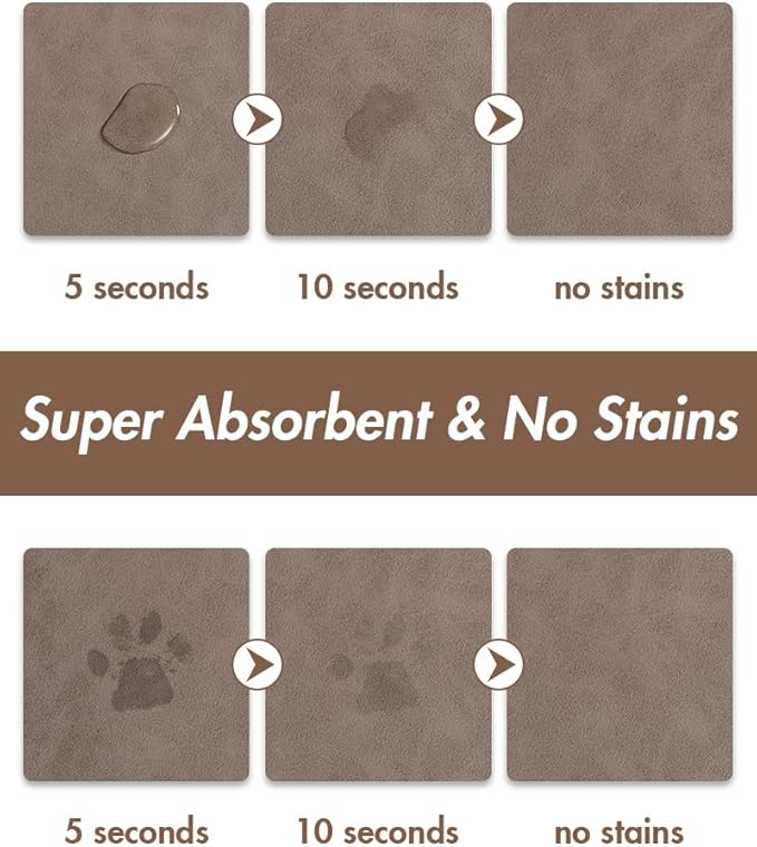 Absorbent Dog Food Mat-Dog Cat Mat for Food and Water Bowl, Quick Dry Pet Food Mat, No Stains Pet Feeding Pad, Cat Accessories Pet Supplies-Water Bowl Mat for Messy Drinkers