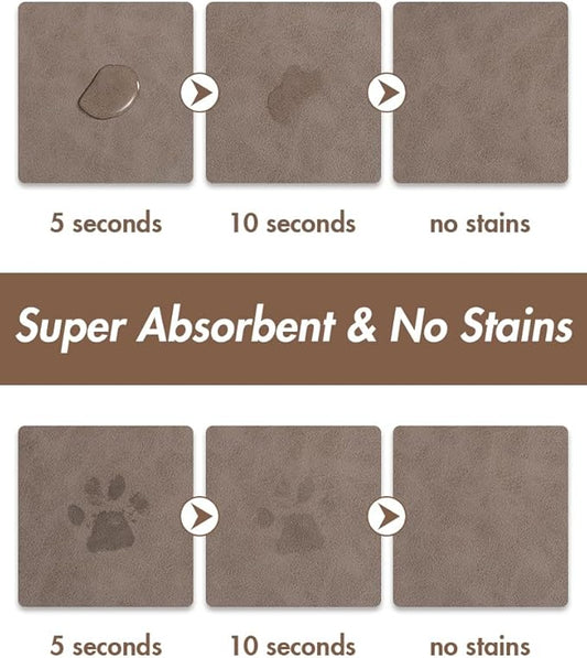 Absorbent Dog Food Mat-Dog Cat Mat for Food and Water Bowl, Quick Dry Pet Food Mat, No Stains Pet Feeding Pad, Cat Accessories Pet Supplies-Water Bowl Mat for Messy Drinkers