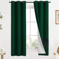 COSVIYA Drak Green 100% Blackout Curtains by COSVIYA
