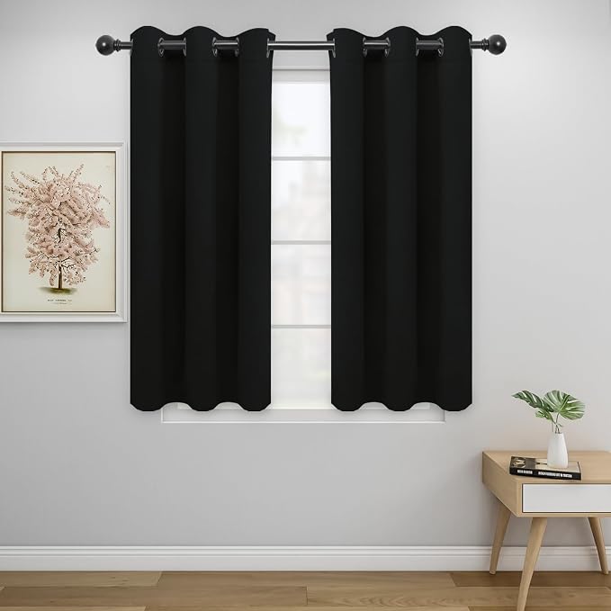 Easy-Going Thermal Grommet Blackout Curtains, 2 Panels 34x45 in, Noise Reduction by Easy-Going