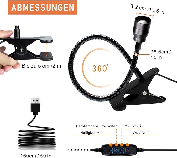 YMCRLUX Zoomable LED Reading Lights - Image 5