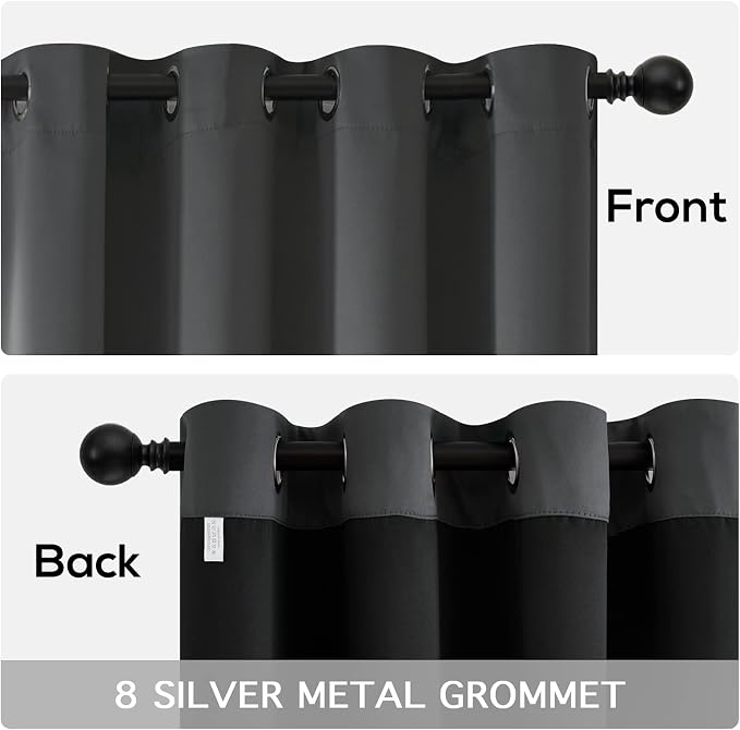 Yakamok Dark Grey Blackout Curtains 84 inches Long - Image 6