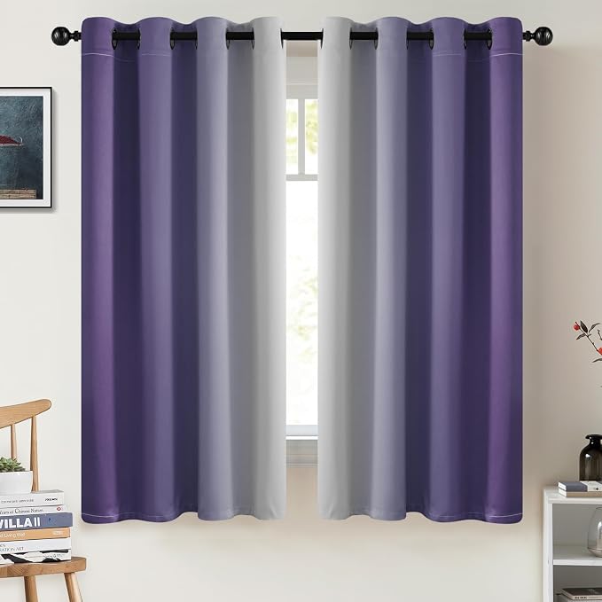 COSVIYA Curtains & Drapes Grommet Ombre Lilac Curtains W52 x L63 Inch | Room by COSVIYA