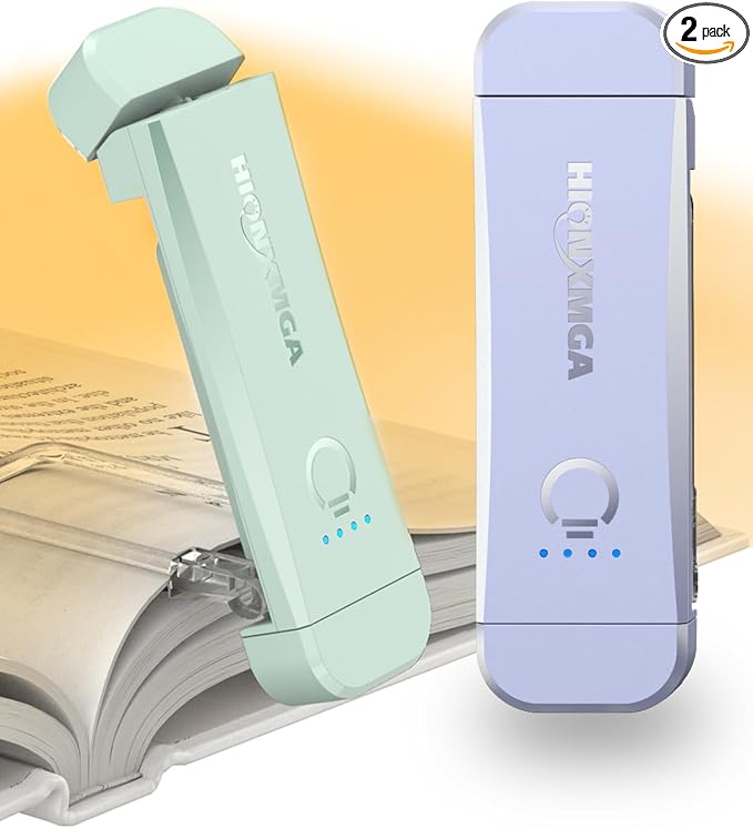 2-Pack, Rechargeable Book Lights by HIONXMGA