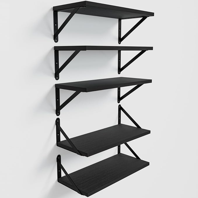 Wall Shelves 7.3" Deep Solid Paulownia Wood | 15mm Thick, Wider & Longer & by COCOYA