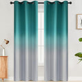 SimpleHome Teal to Grey White Ombre Room Darkening Curtains 84 Inch | Curtains by SimpleHome