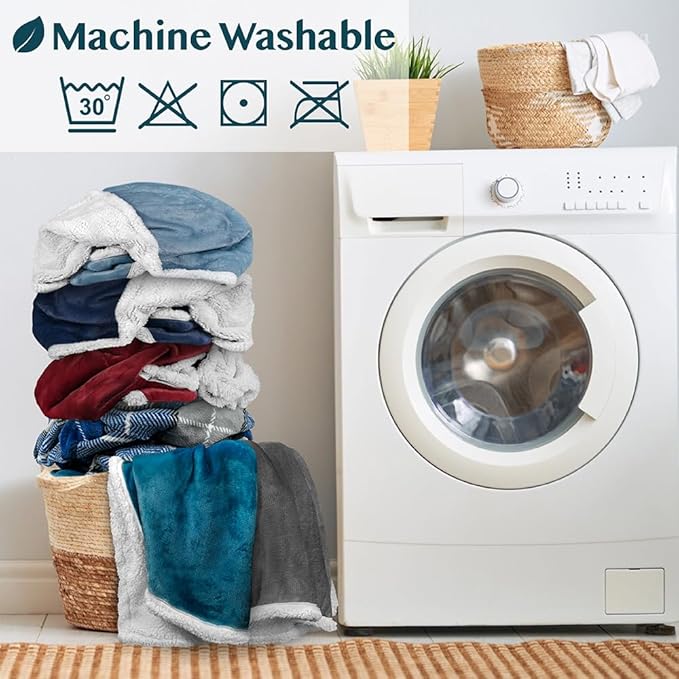 PAVILIA Sherpa Blanket with Sleeves, Foot Pocket for Women Men Adults, Thick Wearable Blanket Throw Wrap, Fleece Warm Snuggle Blanket Robe, Cozy Gift Ideas Wife Mom, Snowflake Blue