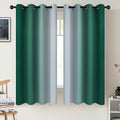 COSVIYA Curtains & Drapes Grommet Ombre Dark Green Curtains W52 x L63 Inch | by COSVIYA