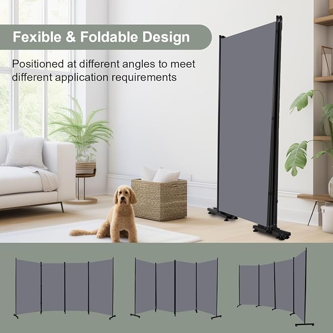 Room Divider Folding Privacy Screens, 6FT Tall Divider - Image 4