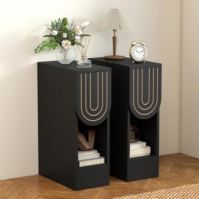 weselon Narrow Nightstand, Slim Bedside Table - Image 9