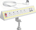 Desk Clamp Power Strip with Nightlight, 40W Fast Charging, 10FT Extension Cord by NYYTGE