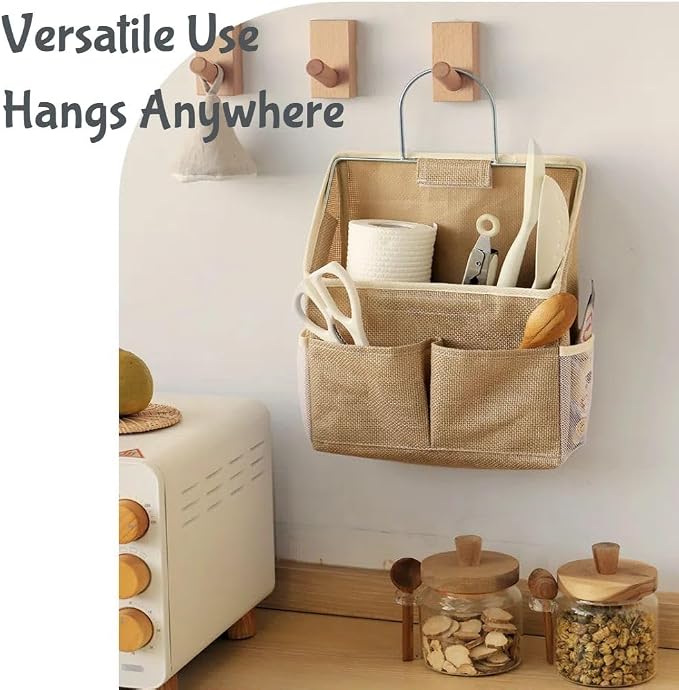Dorm Storage Bedside Caddy Dorm Room Essentials Linen Hanging Storage Organizer - Image 6