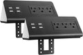 Emerising 2-Pack Desk Edge Mount Power Strips with 4 USB Ports & 3 AC Power Outlets for Home and Office Desktop Charging Bucket, 1250Joules Surge Protection,Black