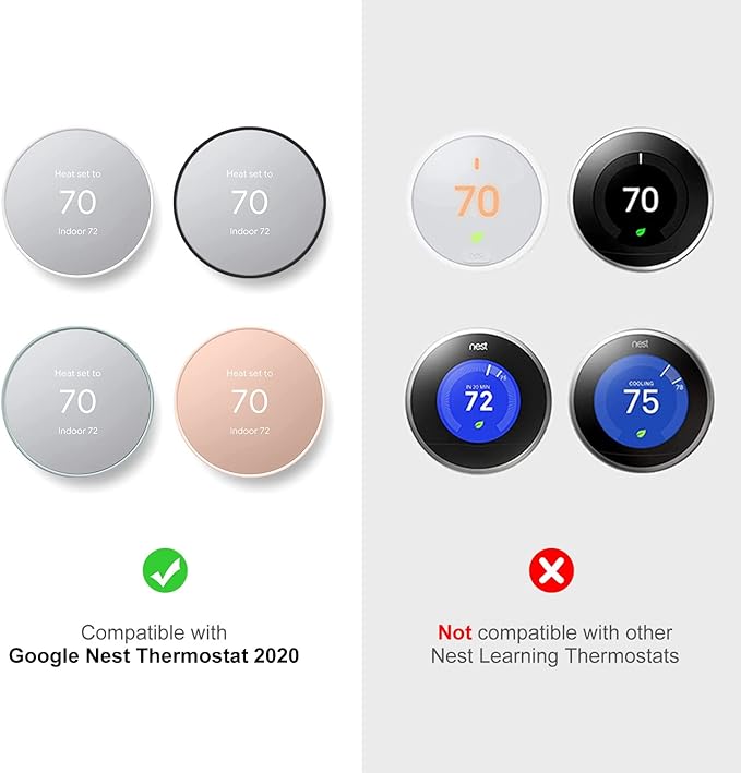 Metal Nest Wall Plate for Google Nest Thermostat 2020, Trim Kit, Charcoal