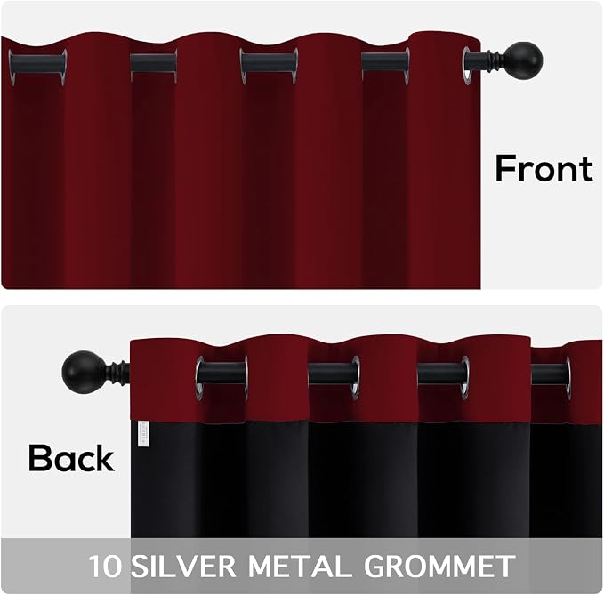 Yakamok Burgundy Red Blackout Curtains 96 Inch Length - Image 6