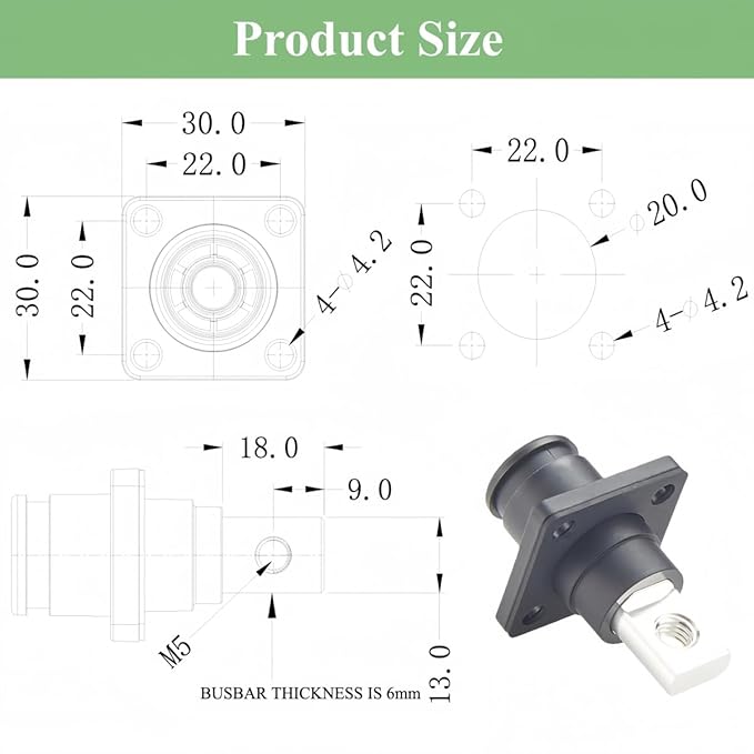 1 Set Battery Energy Storage Connector 150A 35mm² High Current HV Connectors Quick Plug Terminal Right Angle Plug and Socket IP67 Waterproof Power Adapter (Black, 150A)