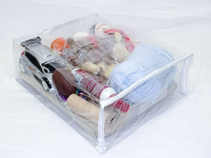 2-Pack Heavy Duty Vinyl Zippered Closet Square Storage Bags - Image 3