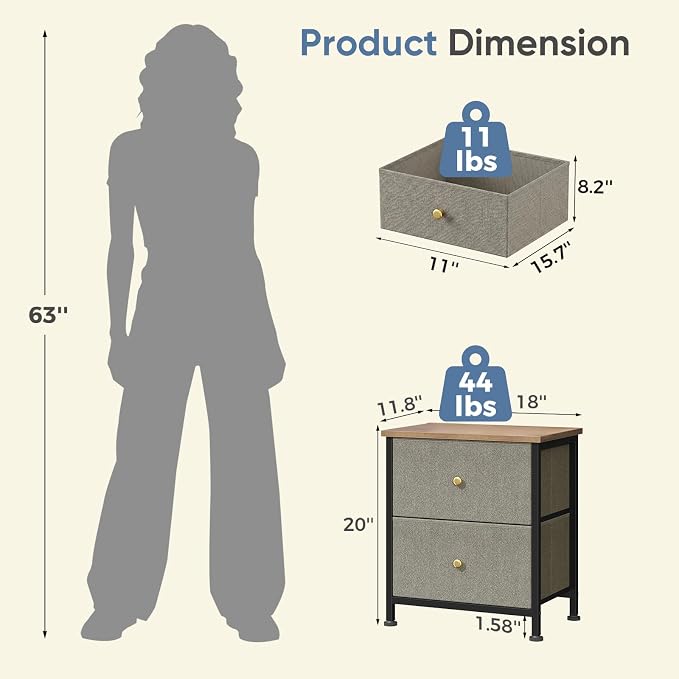 DUMOS Nightstand, Bedside Table - Image 3
