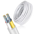 22 Gauge 4 Conductor Electrical Wire, 49.2FT Low Voltage 22/4 Tinned Copper Stranded 4 Wire Cable, 22 AWG White Flexible Extension Power Cord for Sprinkler, Thermostat, Speaker, Irrigation, Automotive