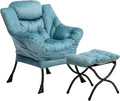 HollyHOME Lazy Chair with Foldable Ottoman, Accent Comfy Lounge Armchair and by HollyHOME