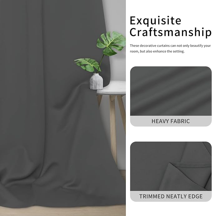 Easy-Going Thermal Grommet Blackout Curtains, 2 Panels 46x63 in, Noise Reduction - Image 5