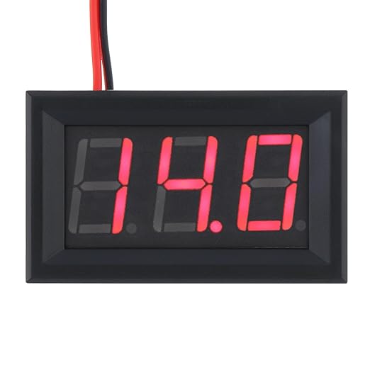 DiGiYes 5 Pack DC 5-120V Digital Mini Voltmeter 2 Wire 0.56 inch LED Display Panel Voltage Meter for Car Motorcycle Battery Monitor (Red)