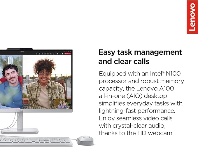 Lenovo IdeaCentre 24" FHD All-in-One Desktop Computer with Lifetime Office 365 for The Web • 16GB RAM • 1TB Storage • Intel Core • Wired Keyboard and Mouse • Windows 11