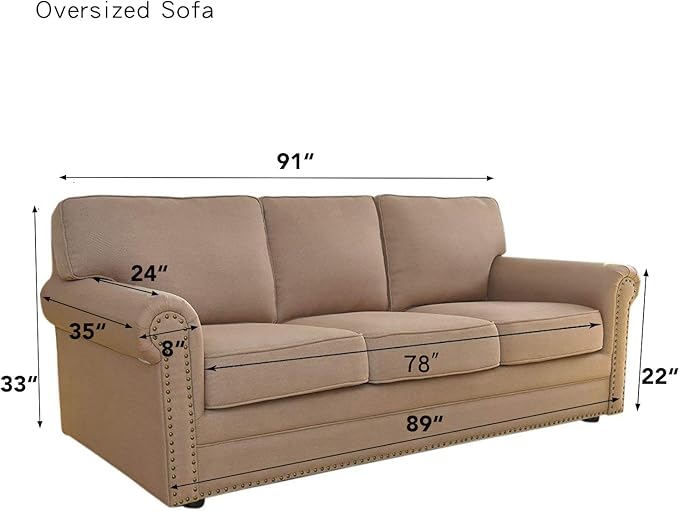 Easy-Going Stretch Oversized Sofa Slipcover 1-Piece Sofa Cover Furniture Protector Couch Soft with Elastic Bottom for Kids, Polyester Spandex Jacquard Fabric Small Checks Deep Teal